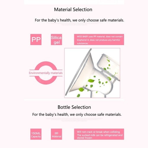 Electric Breast Pump With Milk Extractor- Pink