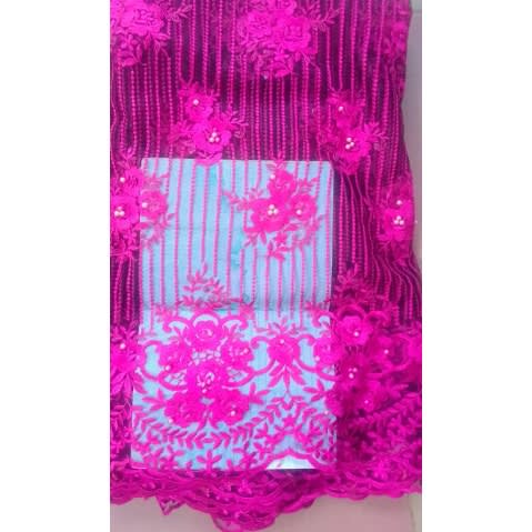 Net Lace Fabric - Pink - 5 Yards