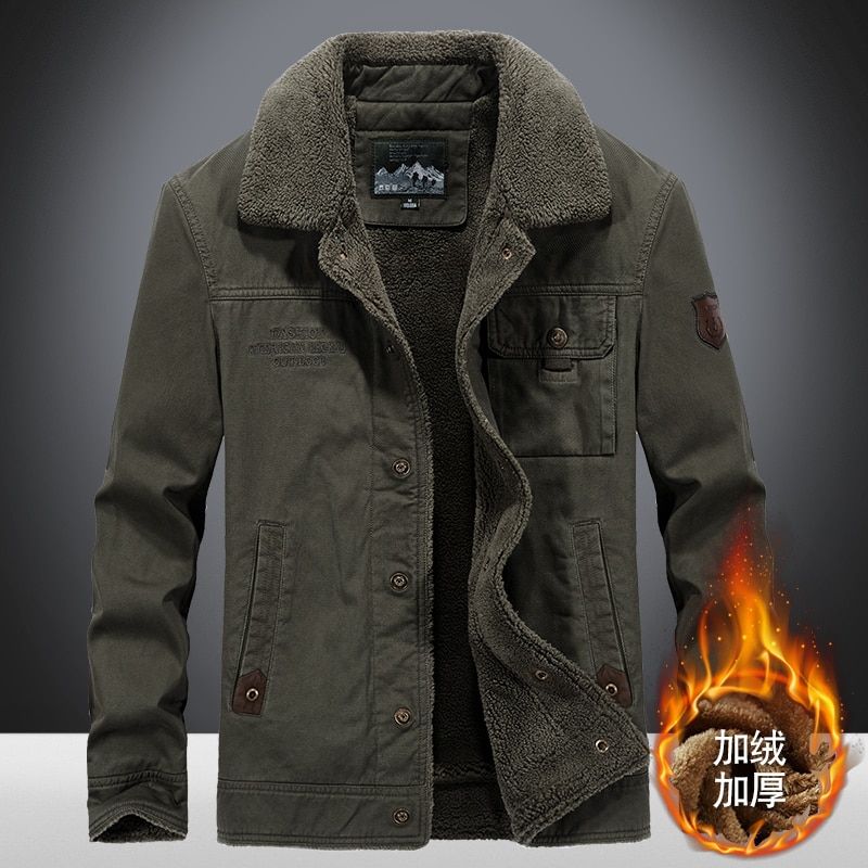 Winter Er Jacket Men Cotton Fleece Thick Warm Coats Male Fur Collar Tactical Outwear Windbreaker Jackets Clothing