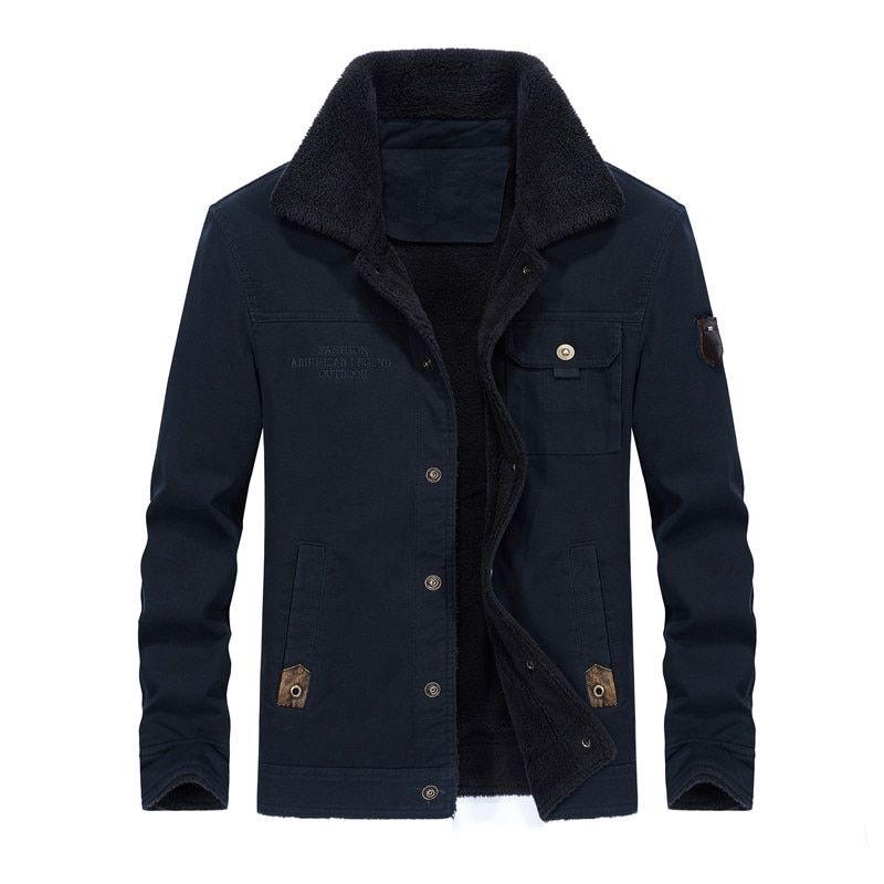 Winter Er Jacket Men Cotton Fleece Thick Warm Coats Male Fur Collar Tactical Outwear Windbreaker Jackets Clothing