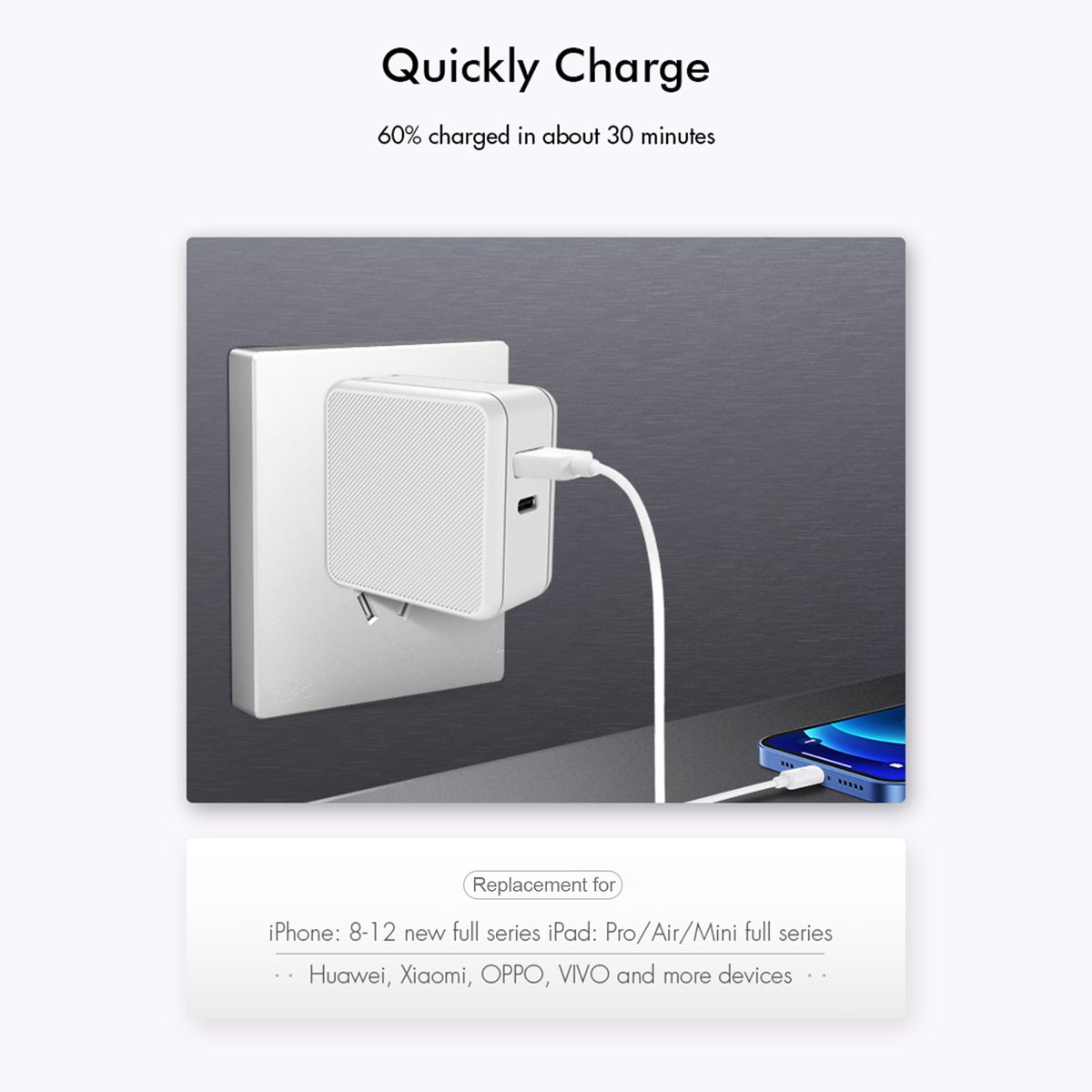 M2 65W Large Power GaN2pro PD Quick Charging Power Adapter