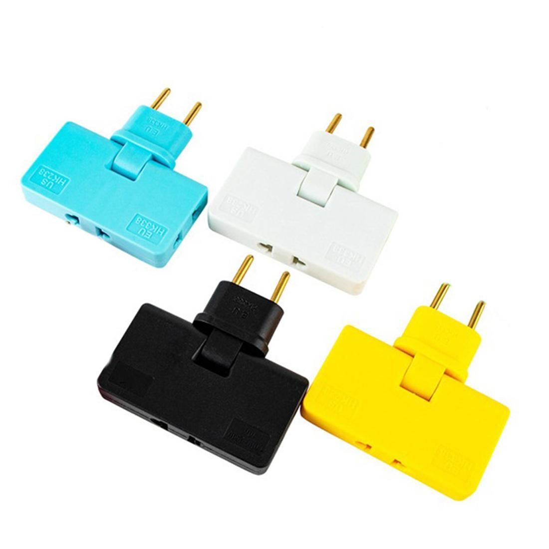 Rotate EU Plug Converter 3 in 1 Rotatable Outlet Extender 180 Degree Extension Plug Multi Plug Mini Outlet Adapter,Blue