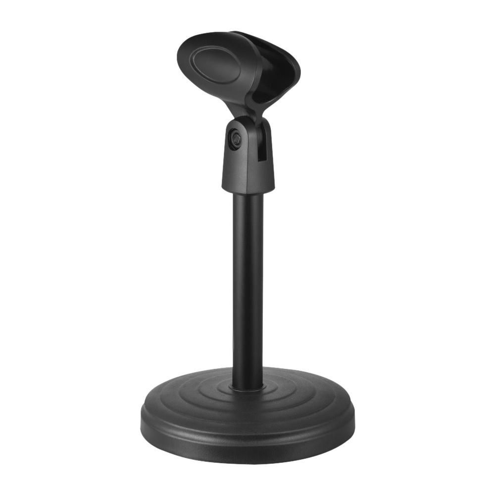 Adjustable Desk Microphone Stand Mic Holder with Clip Max. Height 345mm for Meetings Lectures Podcasts Black