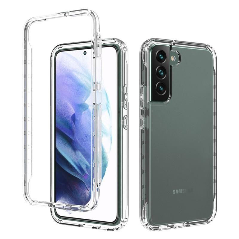 2 in 1 high transparency bumper shockproof phone case for Samsung Galaxy S23 S22 ultra S22 S22 plus silicone protection cover
