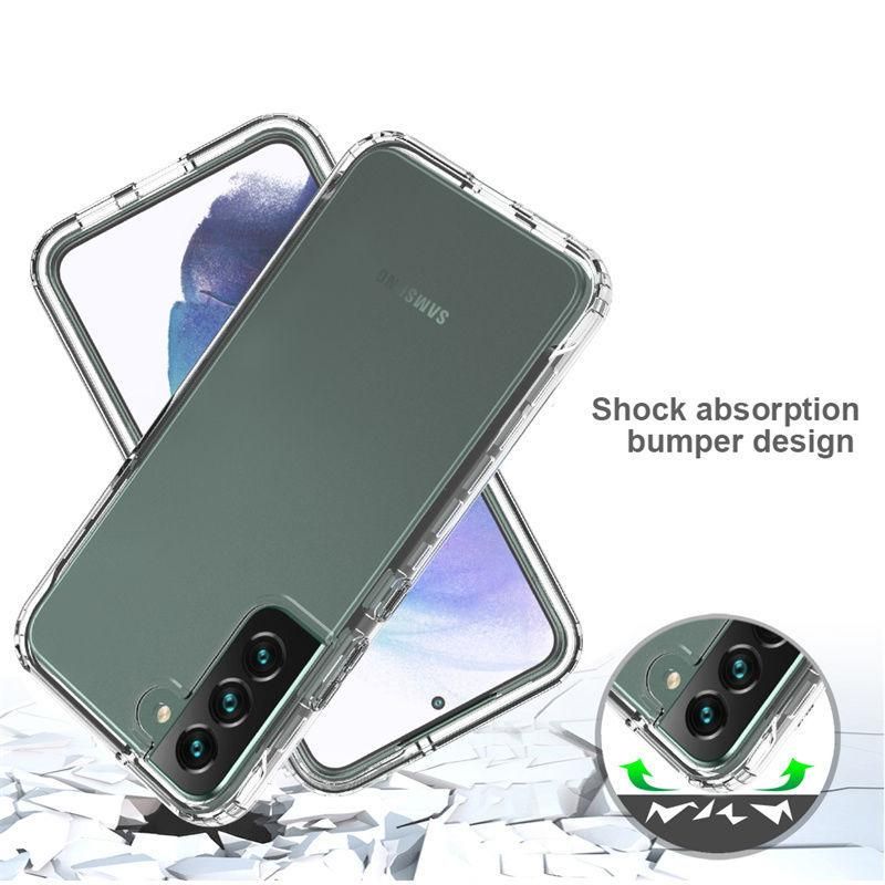 2 in 1 high transparency bumper shockproof phone case for Samsung Galaxy S23 S22 ultra S22 S22 plus silicone protection cover