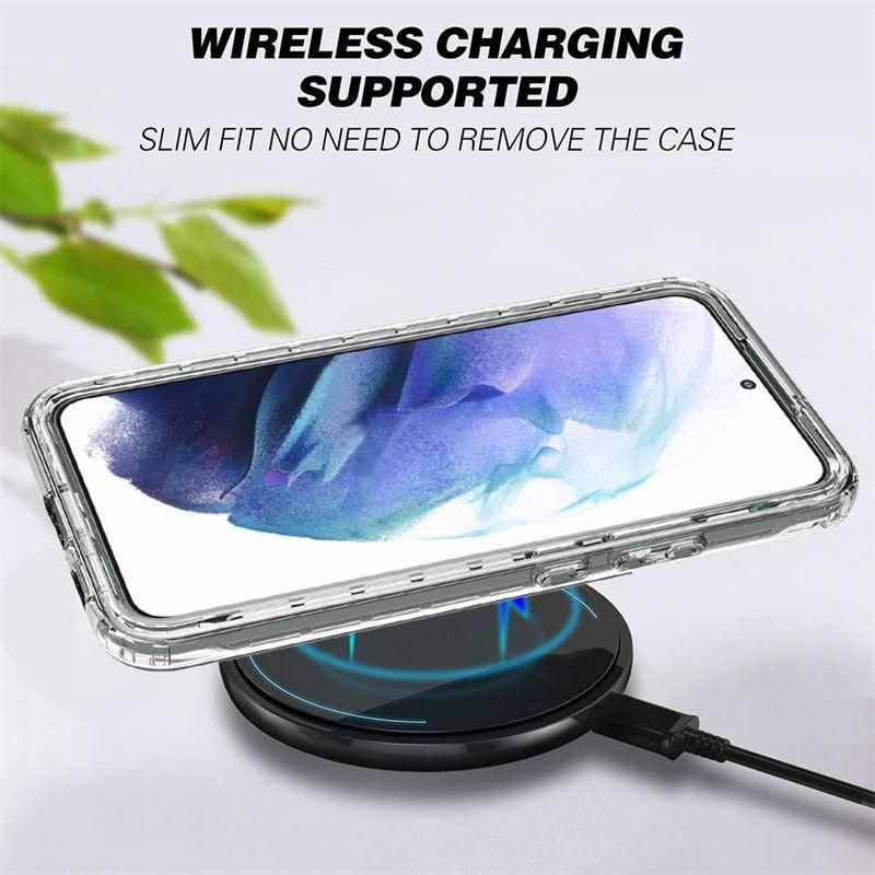 2 in 1 high transparency bumper shockproof phone case for Samsung Galaxy S23 S22 ultra S22 S22 plus silicone protection cover