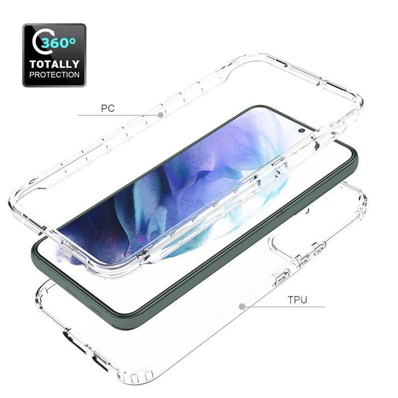 2 in 1 high transparency bumper shockproof phone case for Samsung Galaxy S23 S22 ultra S22 S22 plus silicone protection cover