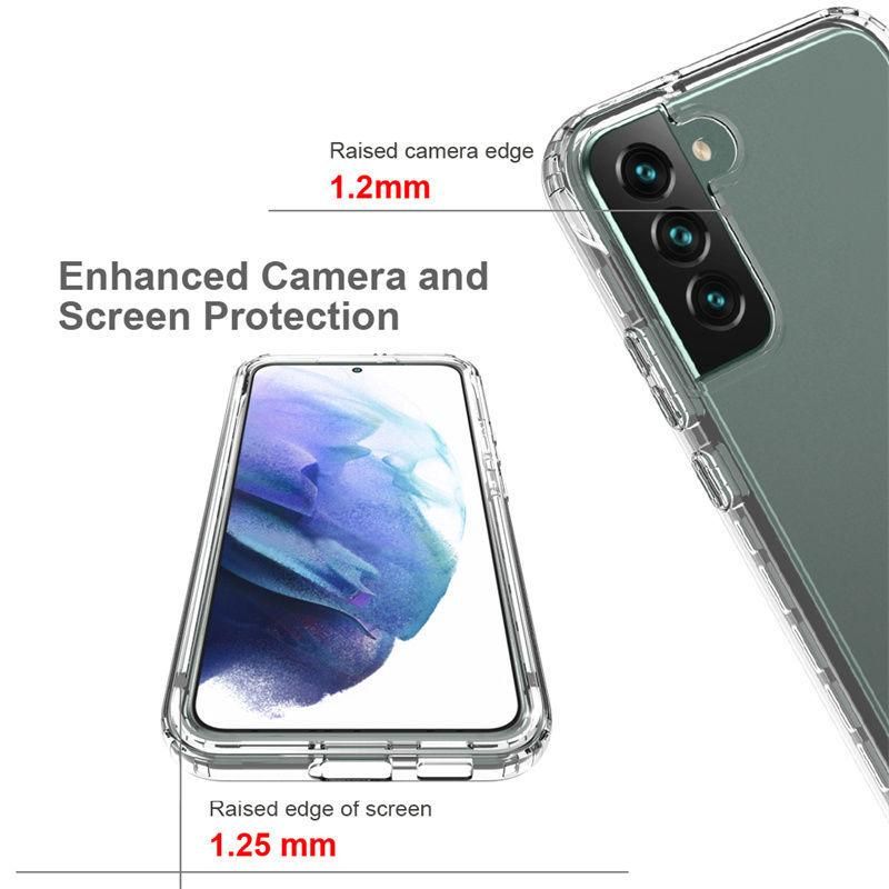 2 in 1 high transparency bumper shockproof phone case for Samsung Galaxy S23 S22 ultra S22 S22 plus silicone protection cover