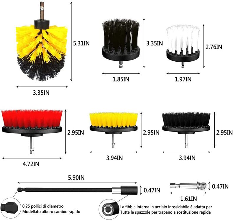 22Pcs Power Drill Car Detailing Brushes/Car Wash Brush