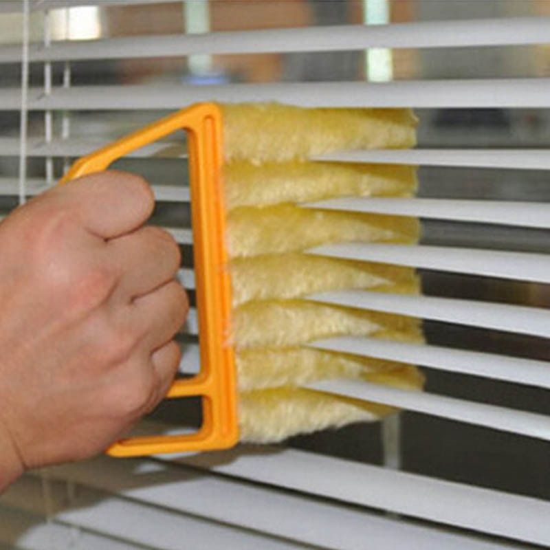 Useful Microfiber Window Cleaning Brush Air Conditioner Duster Cleaner Washable Venetian Blind Blade Cleaning Cloth-1pc