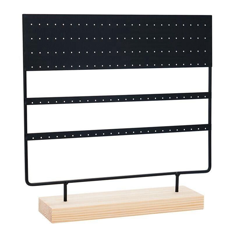 Earring Holder Earring Organizer Stand 6-Layer 144 Holes Earring Display Stand with Wooden Tray for Hanging Earrings