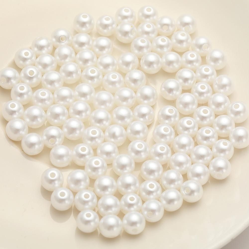 DIY Creative Simple Necklace Ear Hanging Women's Jewelry Pearl Material 200 Pcs Per Pack 6mm