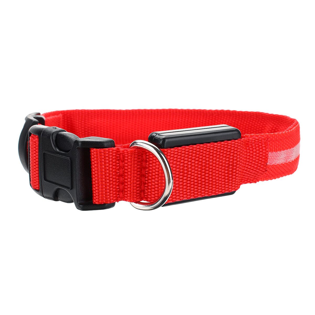 Adjustable LED Dog Pet Luminous Collar Rechargeable Safety Flashing Necklace Red