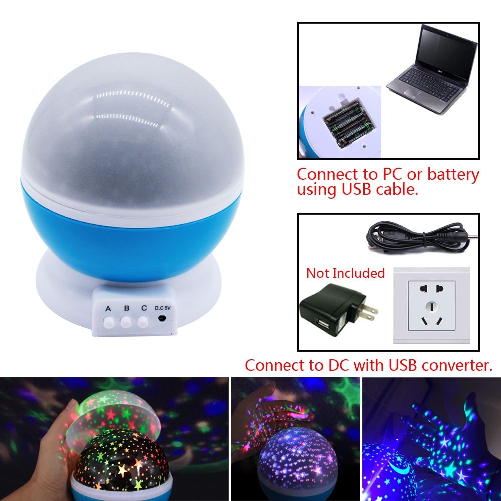 Stars Starry Sky LED Battery USB  Night Light Projector Luminaria Moon Novelty Table Night Lamp For Children(Pink)