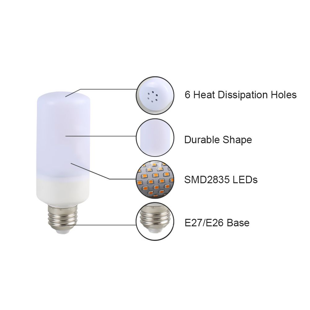 Tomshine  LED Flame Flickering Effect Fire Light Bulb 3