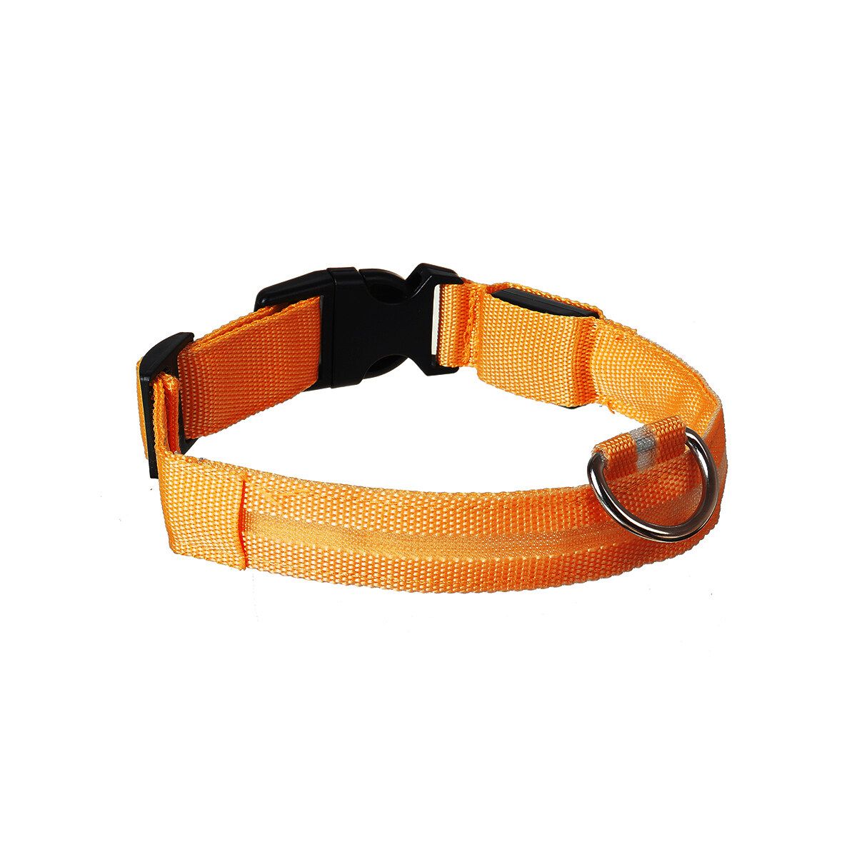 Adjustable LED Dog Pet Light Up Collar Bright Flashing Necklace Strap Safety Orange