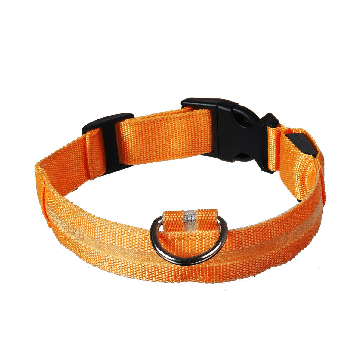 Adjustable LED Dog Pet Light Up Collar Bright Flashing Necklace Strap Safety Orange