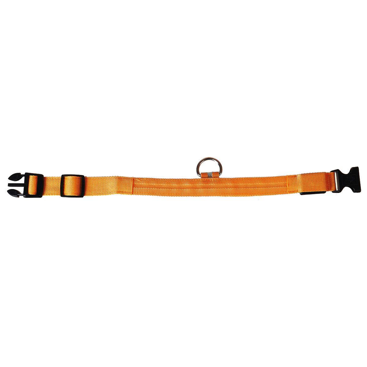 Adjustable LED Dog Pet Light Up Collar Bright Flashing Necklace Strap Safety Orange