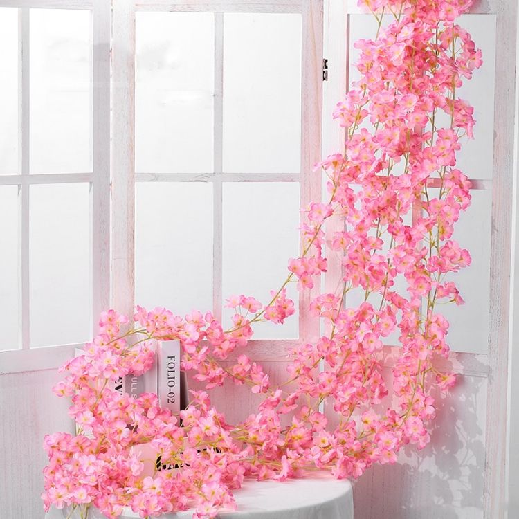 2 PCS Sakura Rattan, Colour: 135 Flowers Deep Pink