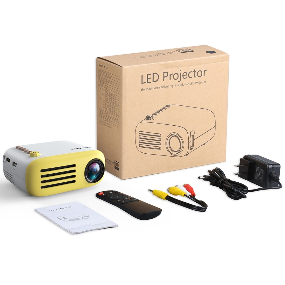 YG200 Portable LED Pocket Mini Projector AV USB SD HDMI Video Movie Game Home Theater Video Projector