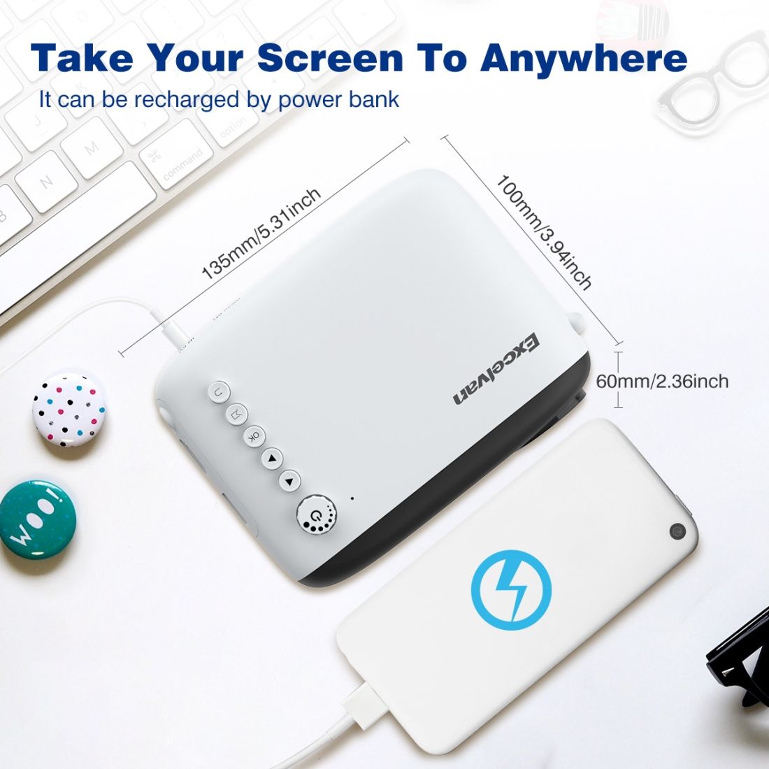 YG200 Portable LED Pocket Mini Projector AV USB SD HDMI Video Movie Game Home Theater Video Projector