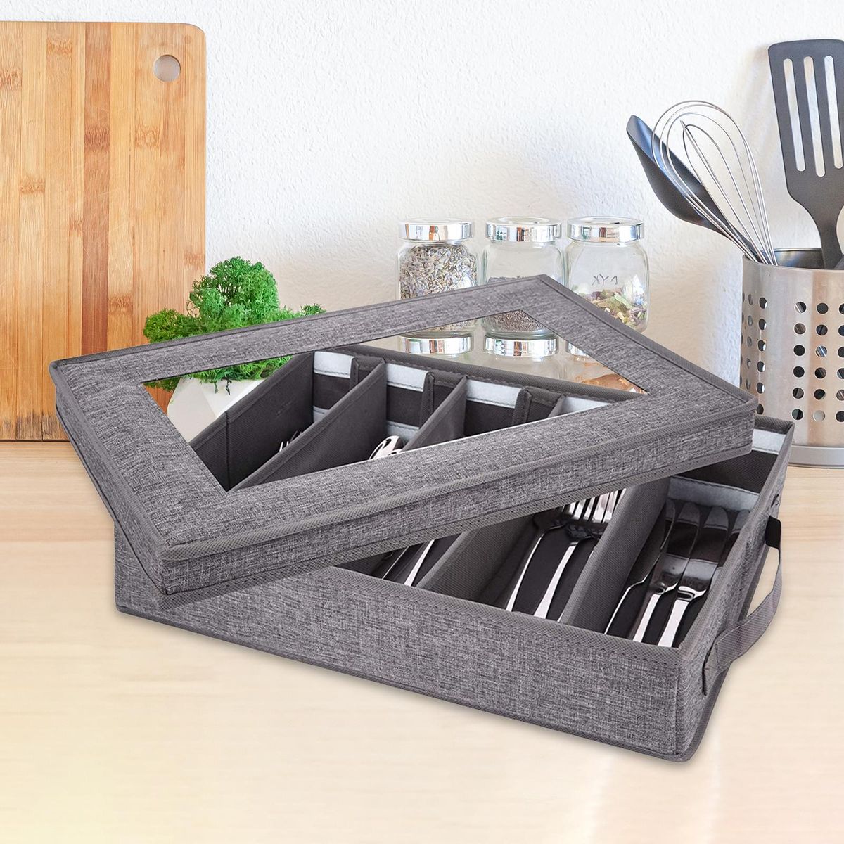 Cutlery Storage Holder Flatware Utensil Storage Case Box