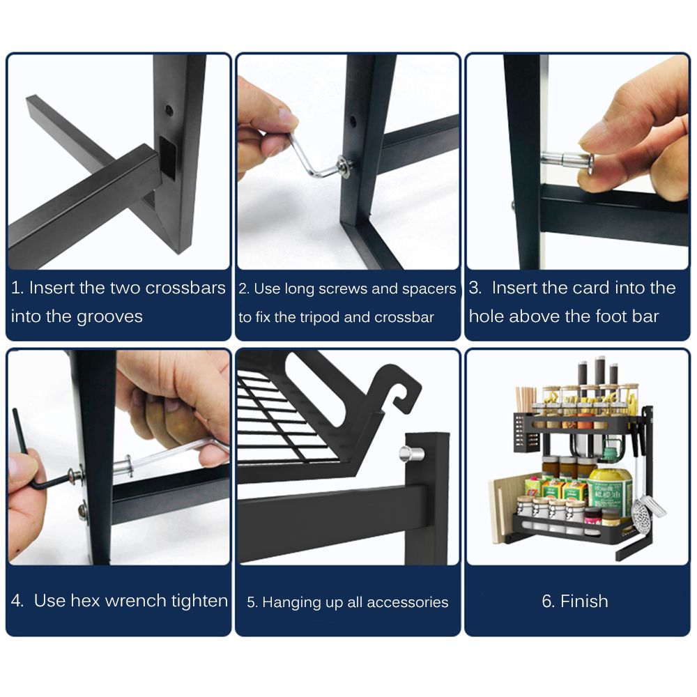 Spice Rack Organizer 2-Tier Countertop Organizer Utensil
