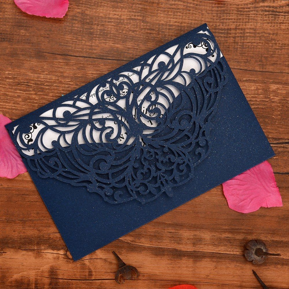 20Pcs Pearl Paper Invitation Cards Invitation Holders For