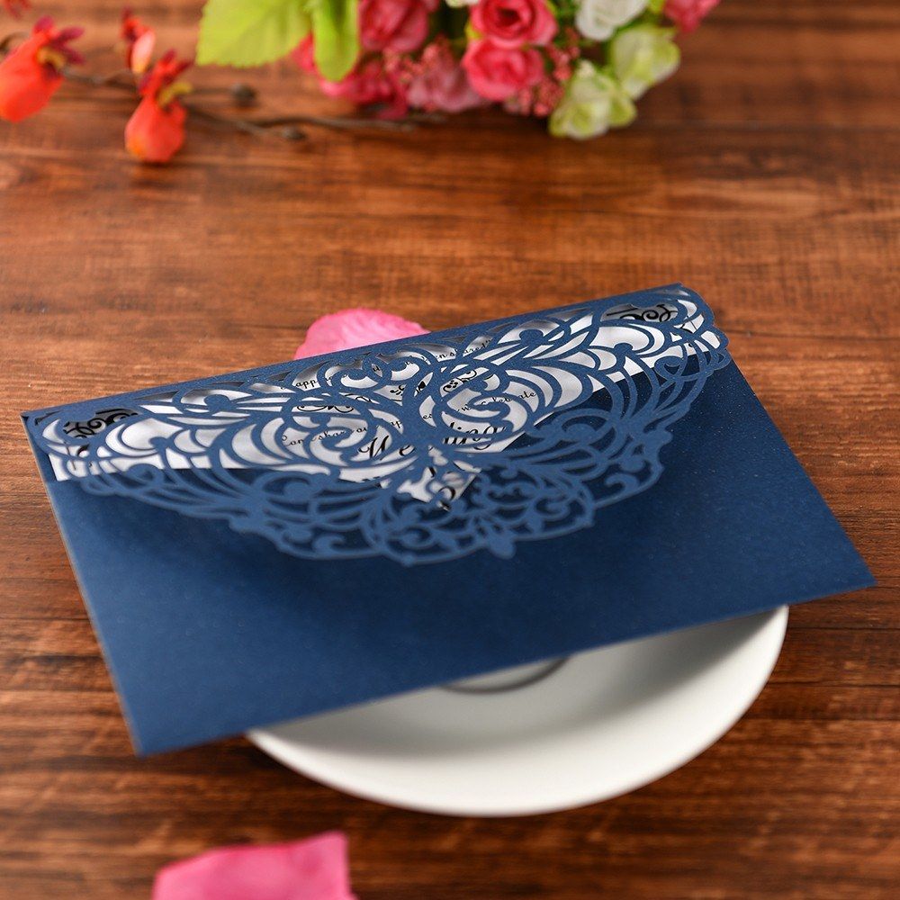 20Pcs Pearl Paper Invitation Cards Invitation Holders For