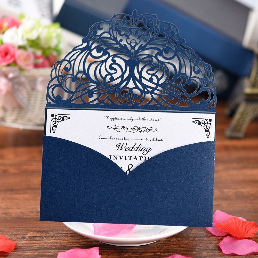 20Pcs Pearl Paper Invitation Cards Invitation Holders For