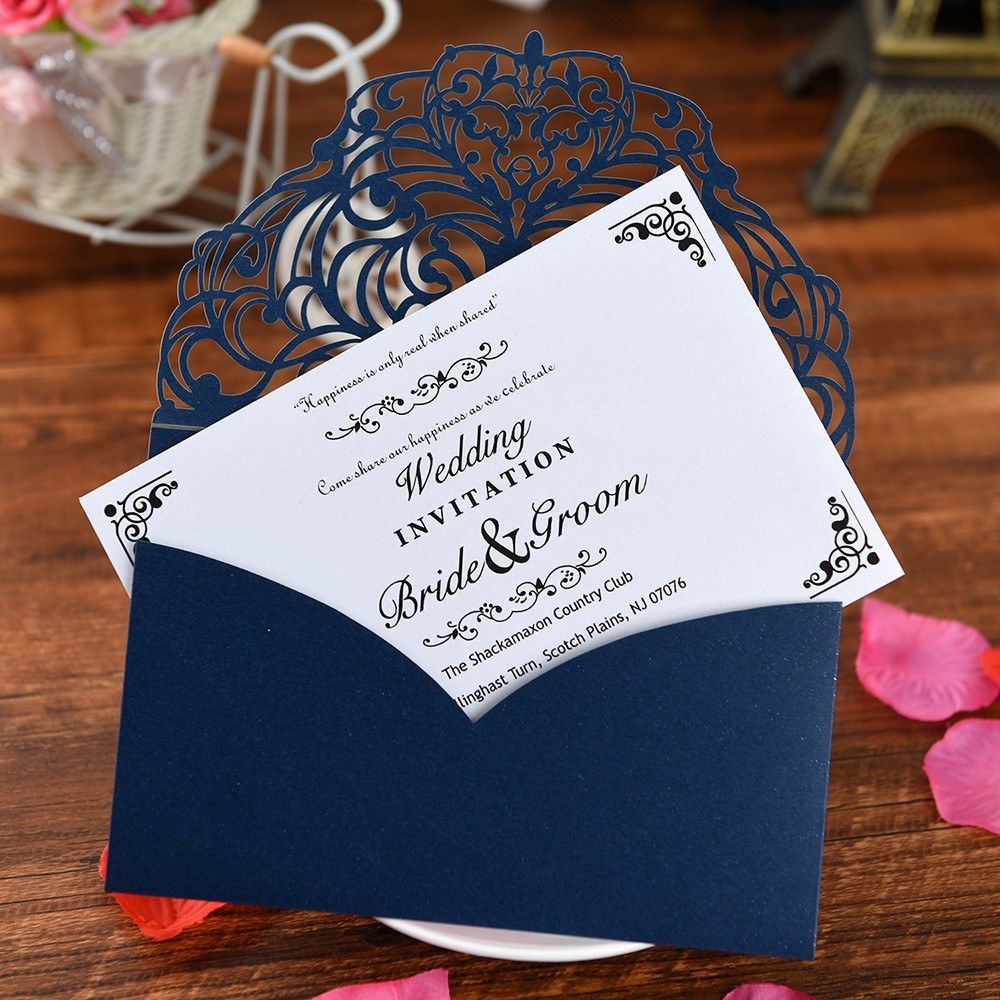 20Pcs Pearl Paper Invitation Cards Invitation Holders For