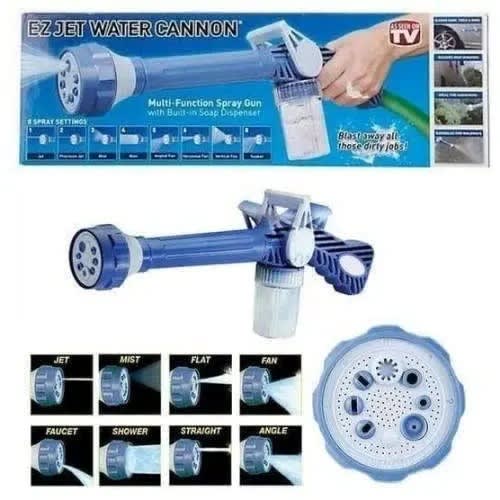 Ez Jet Water Cannon Multi-function Spray Gun - 8 Nozzles