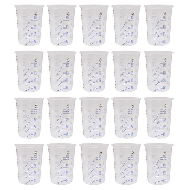 20Pcs Plastic Disposable Paint Mixing Cup Measurements Cups