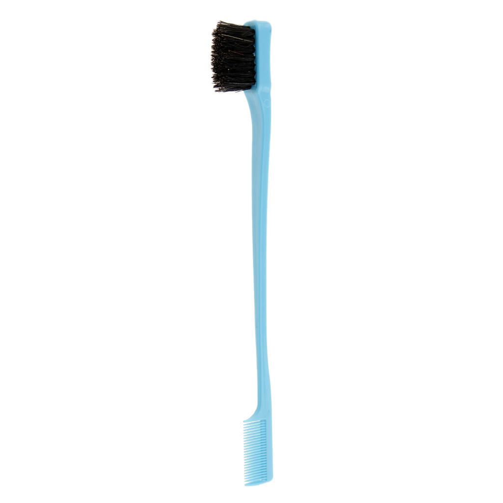 Blue 7 Inch Double Sided Edges Brush Comb Edge Control Travel Blue