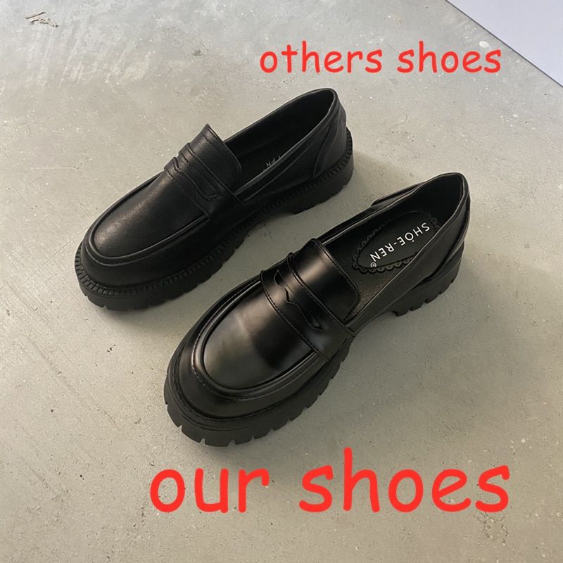 Round Toe Street Style Chunky Heel Platform Women Loafers Shoes 2021 Black Punk Goth Y2K Designer Moccasin Women