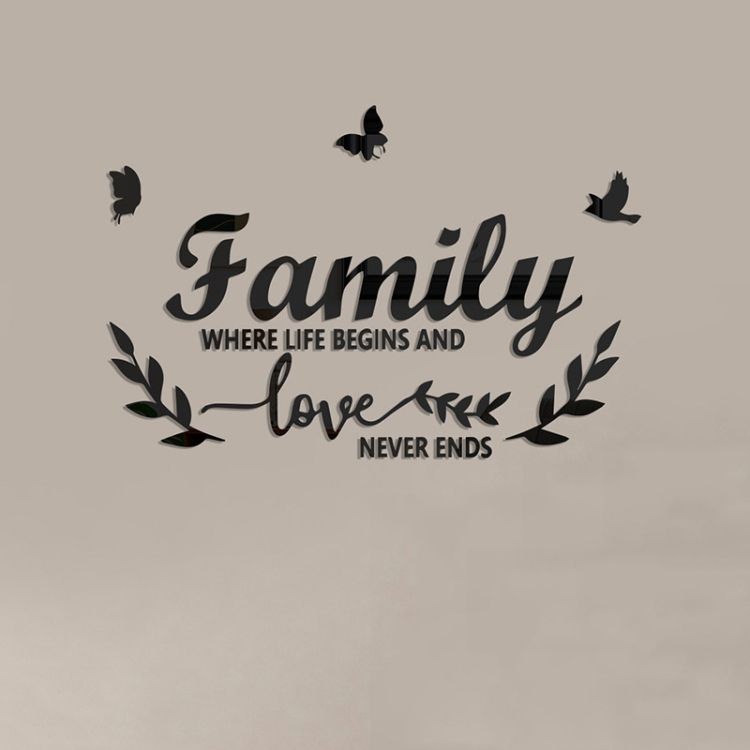 Acrylic Familylove Stereoscopic Mirror Wall Stickers