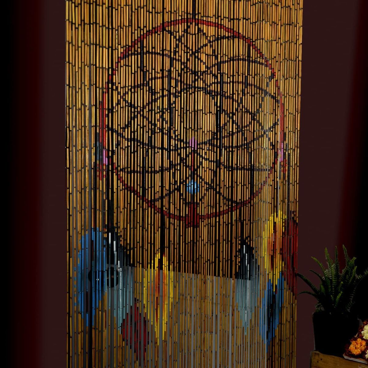 TACHILC Dream Catcher Bamboo Bead Curtain, Doorway Hanging