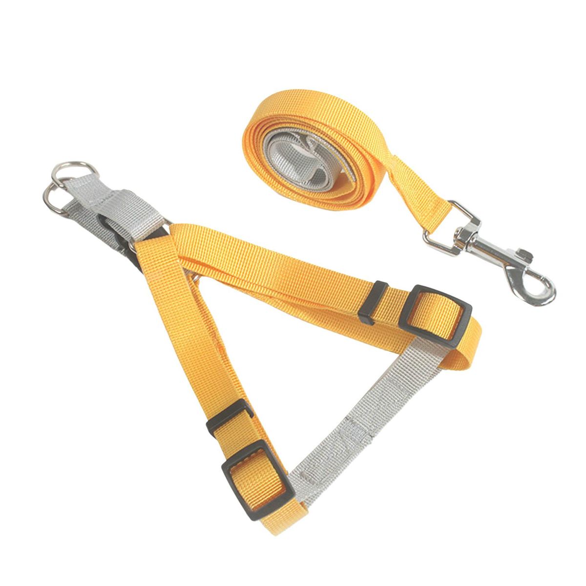1 Set Cat Harness Pet Vest Chest Strap Leash Yellow