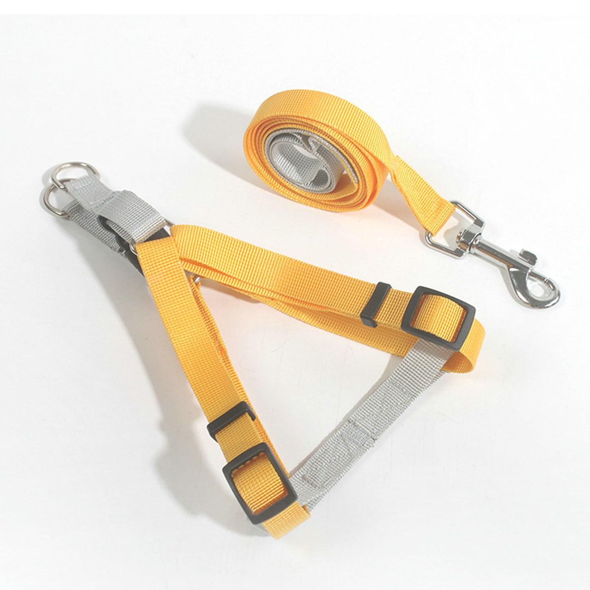 1 Set Cat Harness Pet Vest Chest Strap Leash Yellow