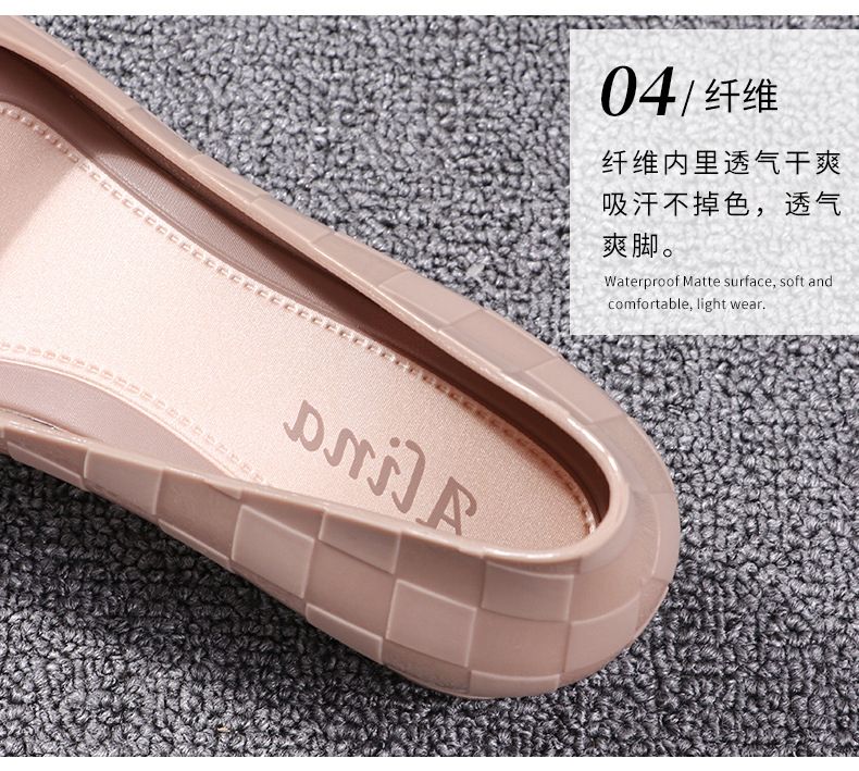Women's Sandals Shoes PVC Rubber Material Jelly Shallow Mouth Medium Low Heel
