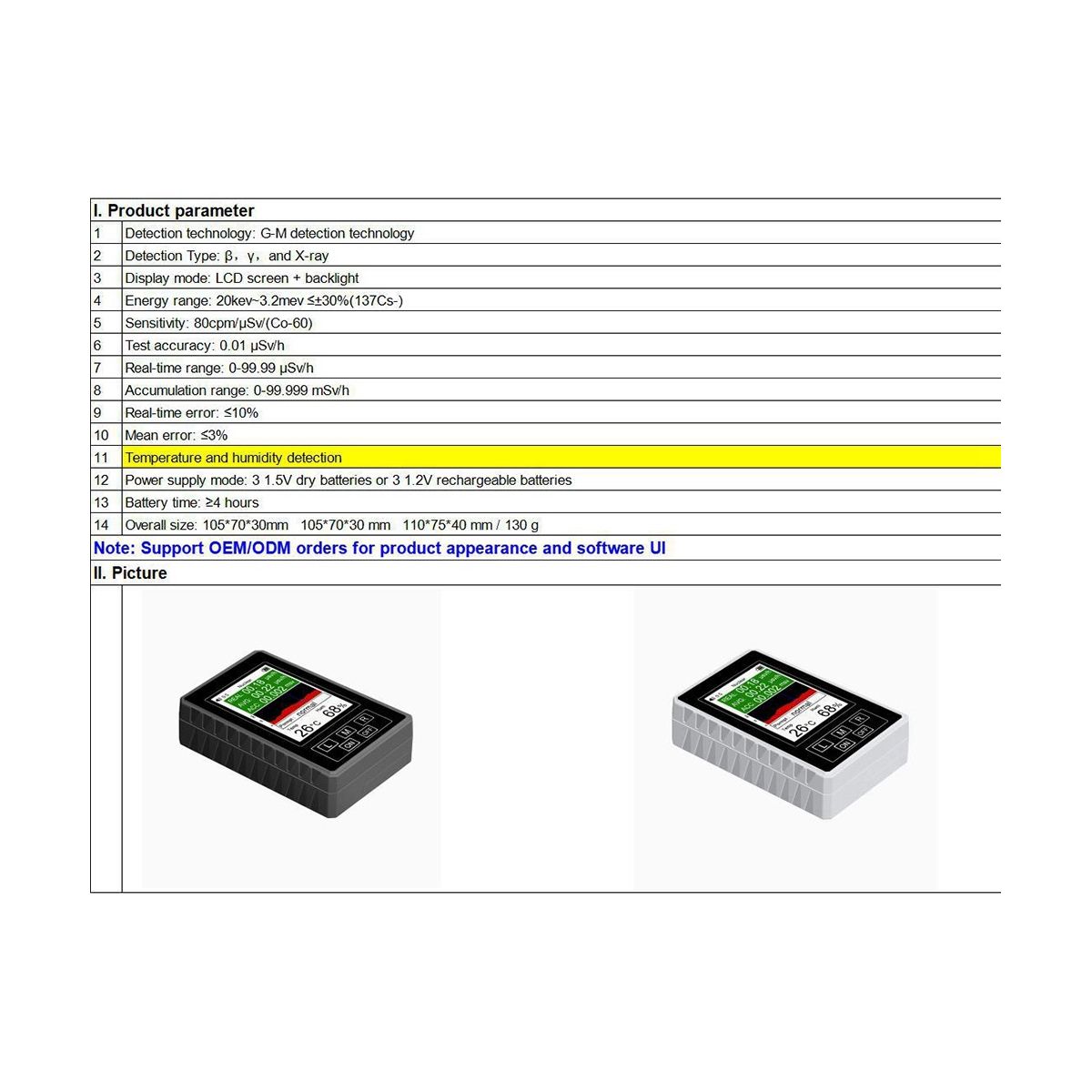 Geiger Counter Nuclear Radiation Meter Ionizing XR1-Pro