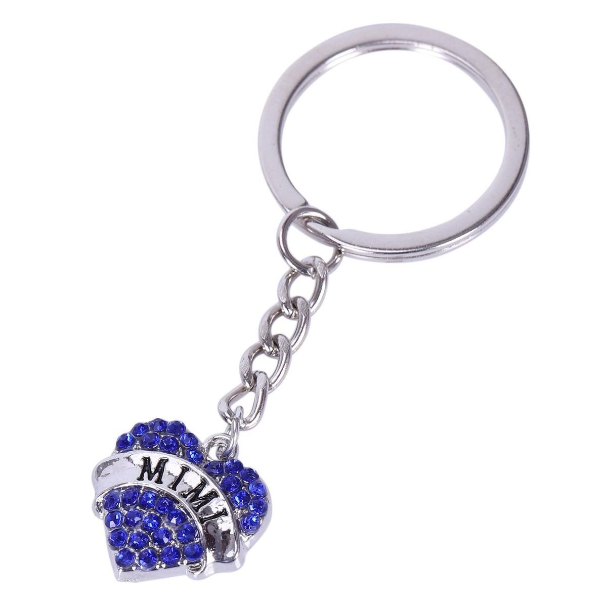 Sister Family Silver Rhinestone Crystal Heart Mom NANA Nurse Teacher Pendant Keyrings Keychain Key Chain Ring Keyfob Jewelry Gifts Xmas MIMI