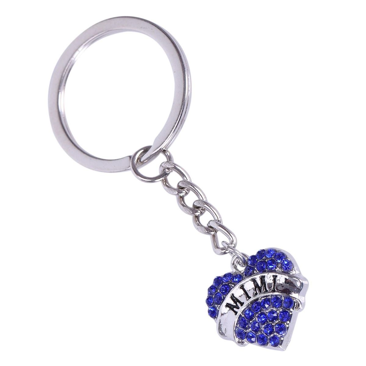 Sister Family Silver Rhinestone Crystal Heart Mom NANA Nurse Teacher Pendant Keyrings Keychain Key Chain Ring Keyfob Jewelry Gifts Xmas MIMI