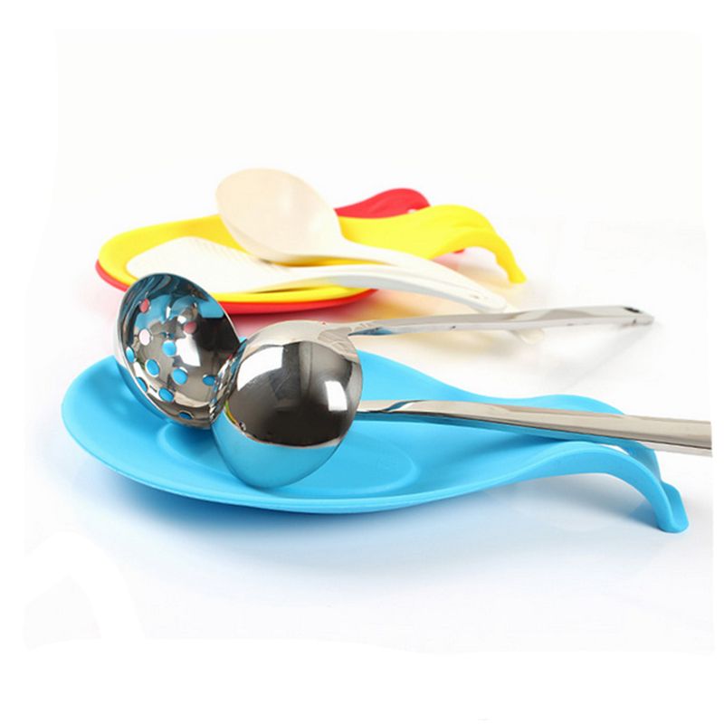 2pcs Silicone Heat Resist Spoon Rests Kitchen Tools