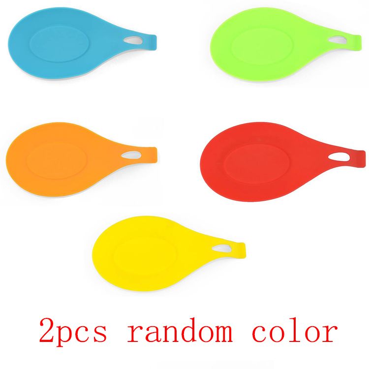 2pcs Silicone Heat Resist Spoon Rests Kitchen Tools