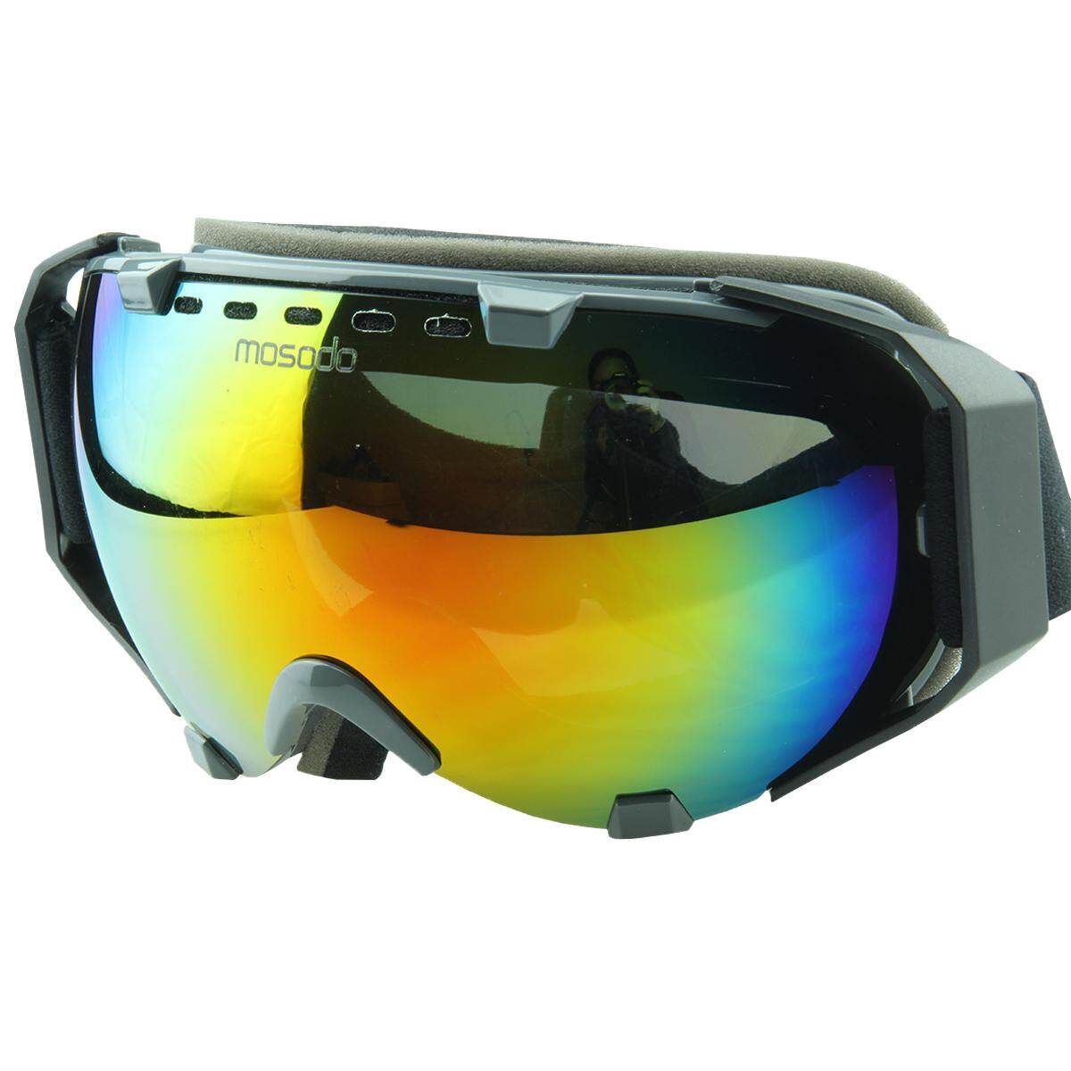 Mosodo Skiing Snowboard Adult Anti-fog UV Snow Ski Spherical Dual Lense Gray Frame (msd72-gr04)