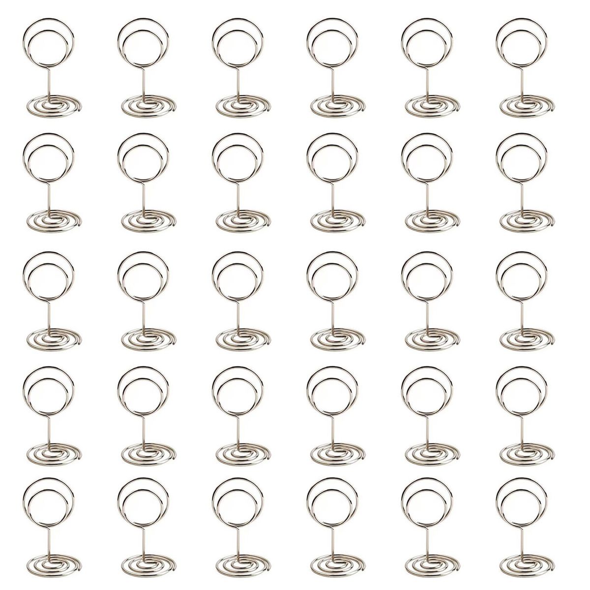 Multi-functional Card Holder 30pcs Metal Card Holder Stand for Photos Silver