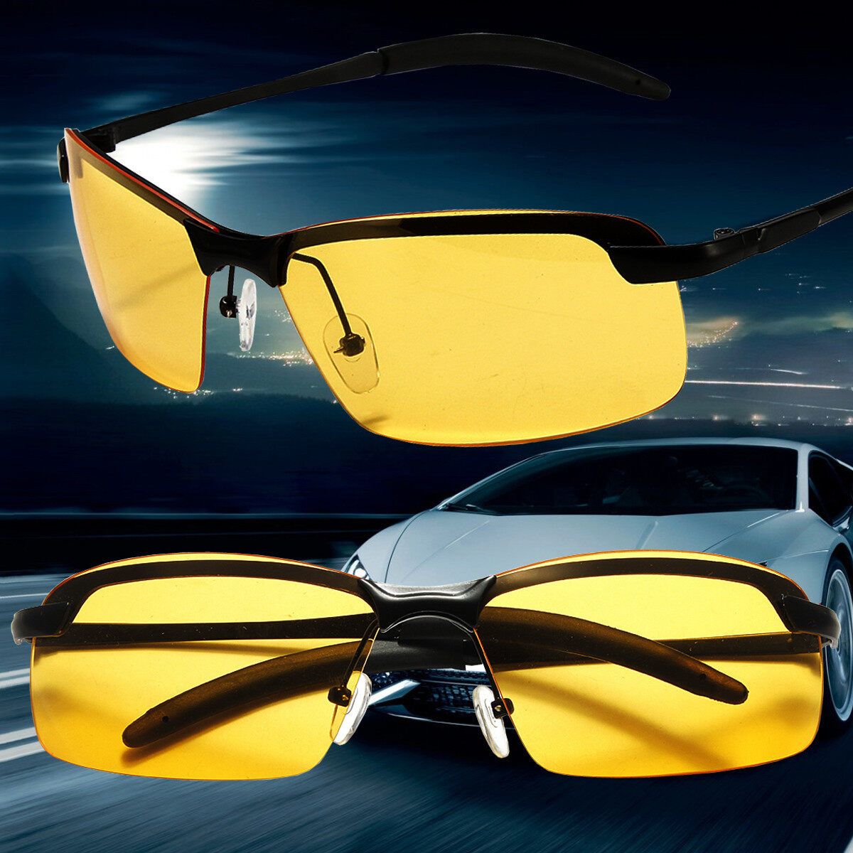 Yellow High-end Night Vision Driving Glasses Polarized UV Sunglasses New