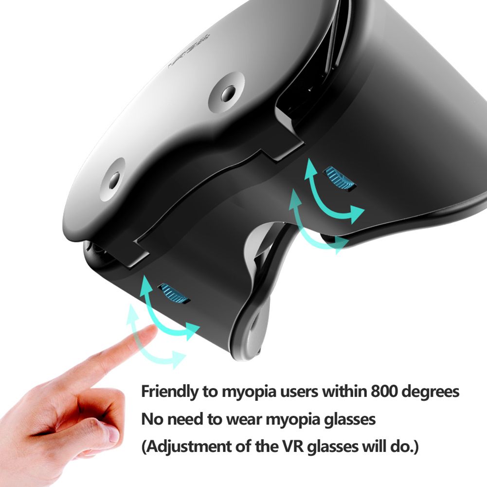 3D VR Smart Virtual Rety Glasses  With Controllers Headphones 7 Inches For 5-7 Inch Smart Phone Video Game S Blu Ray