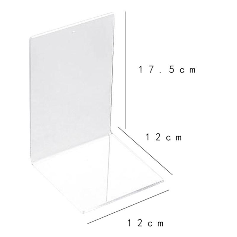 2Pcs Transparent Acrylic Desk Book Shelf Bookend Stationery